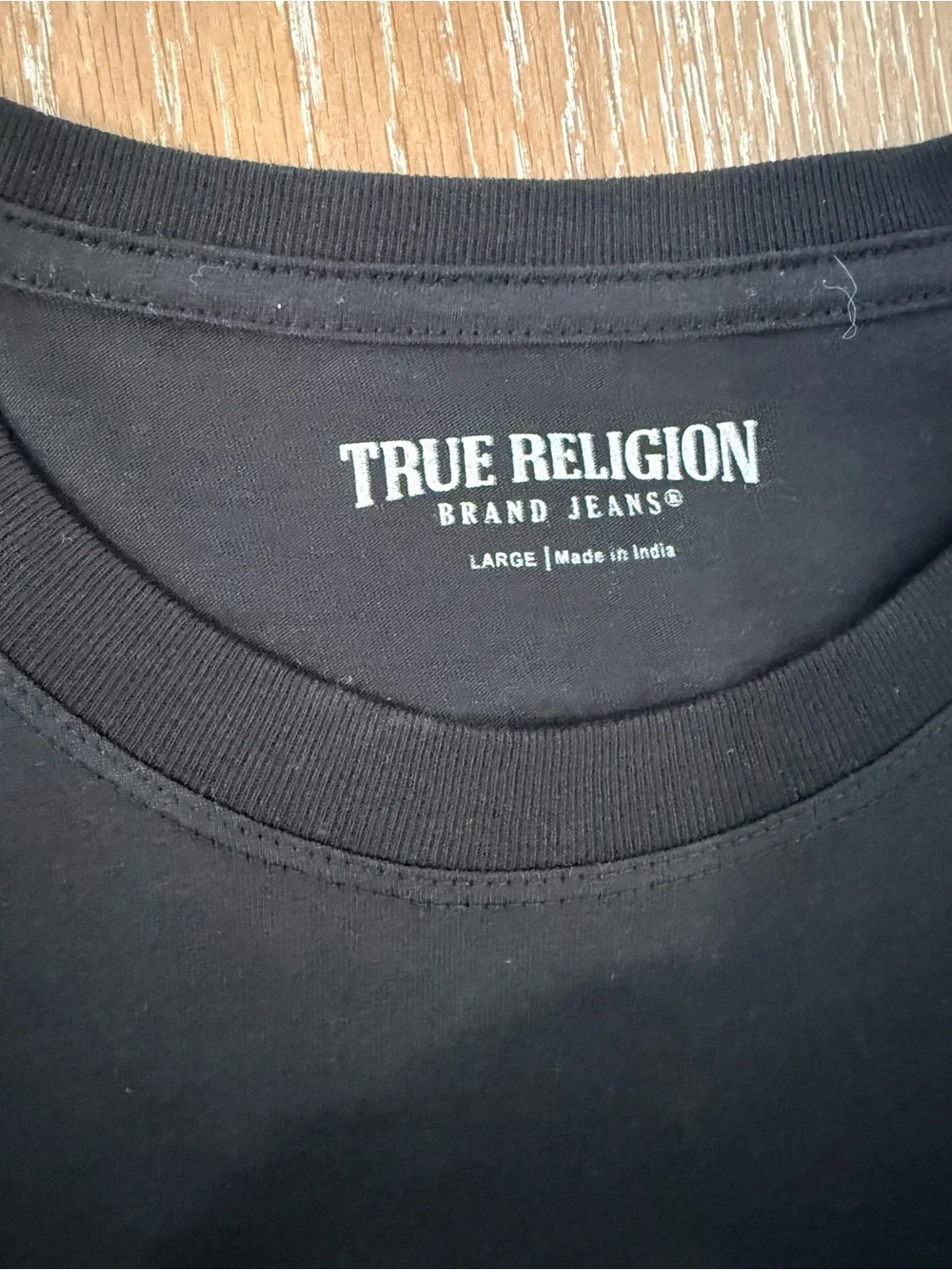 True Religion Men's Black Graphic Long-Sleeve Tee. Size Large
